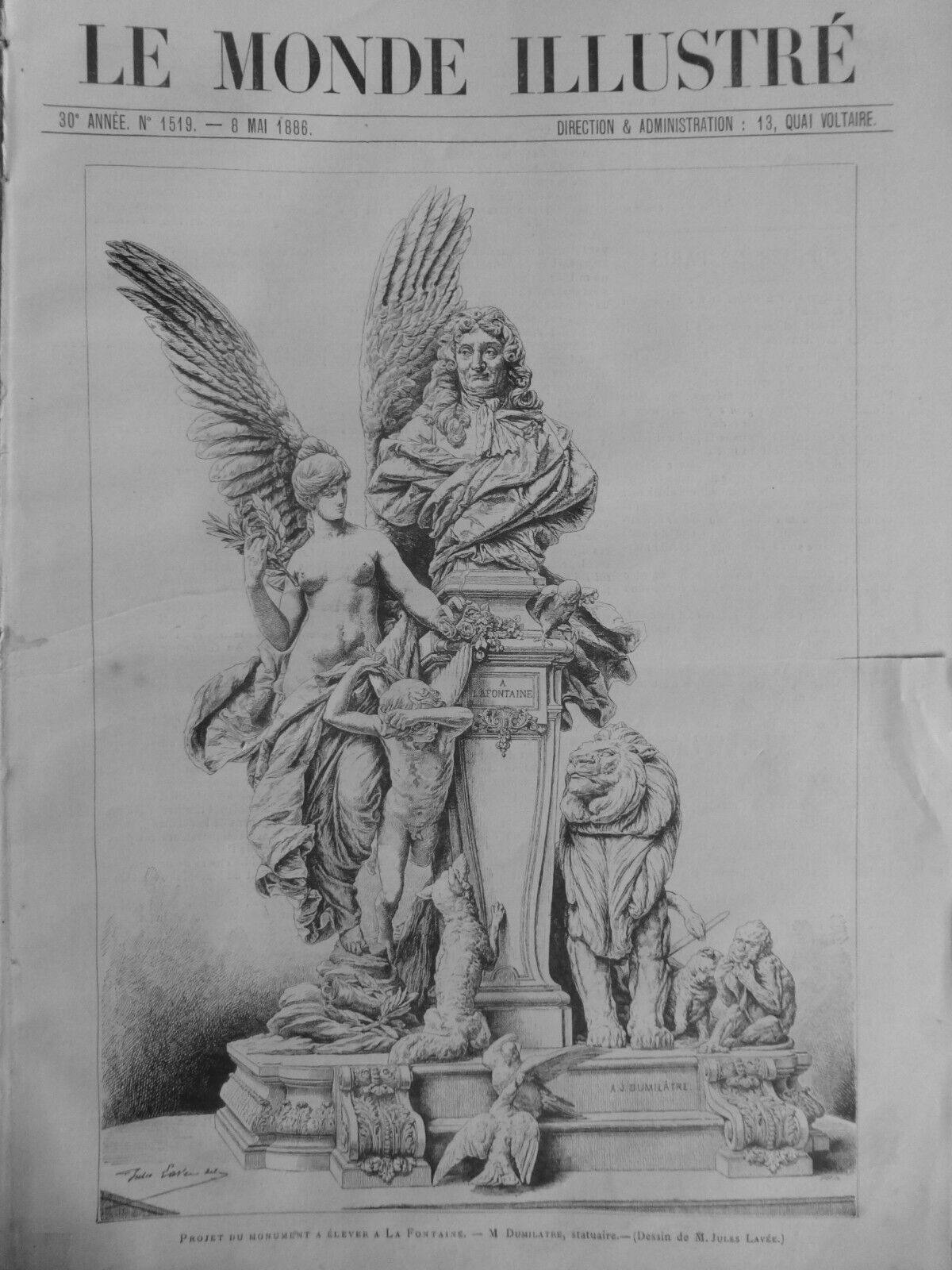 1886 the Fountain Dumilatre Sculptor 1 Journal Antique