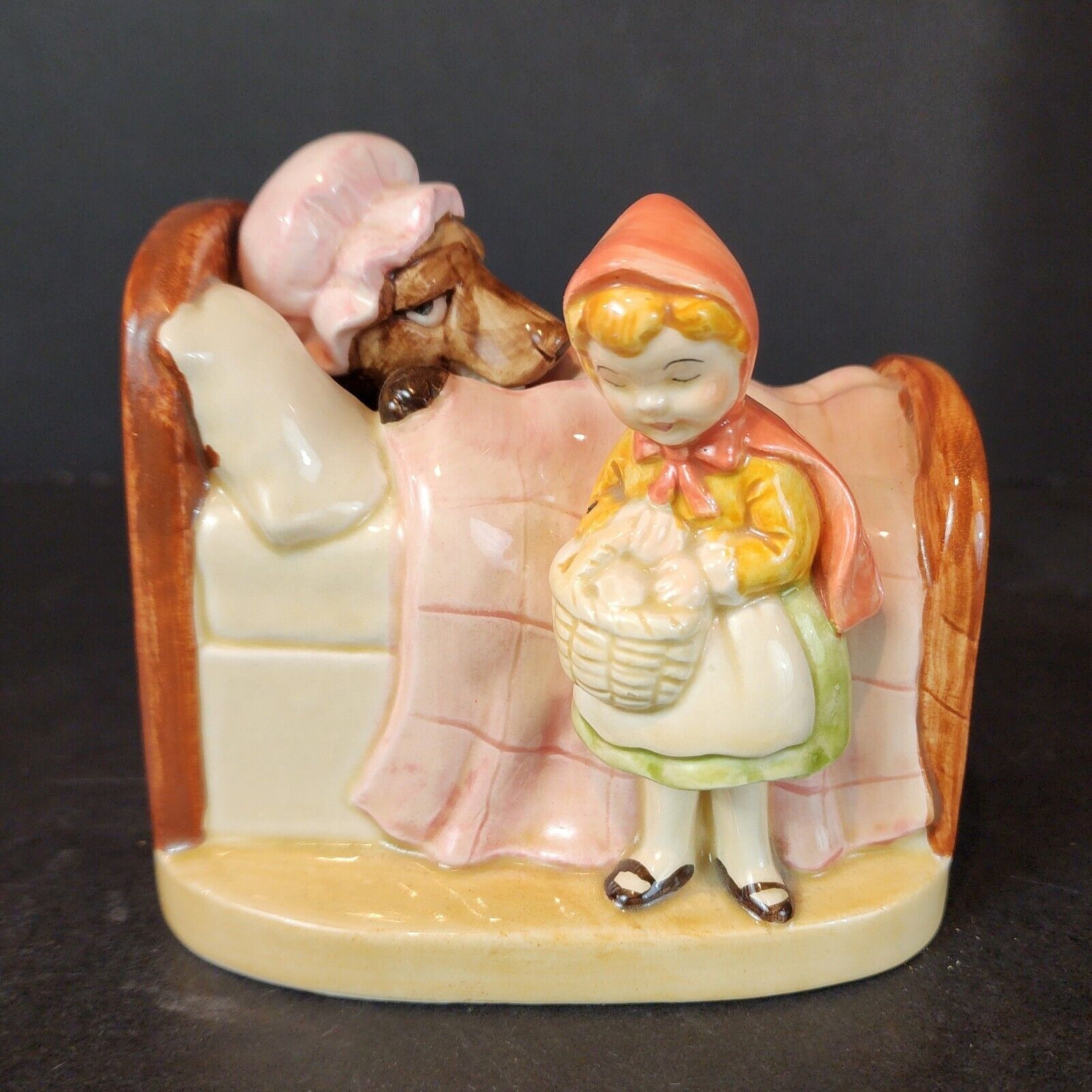 Vtg Little Red Riding Hood Animated Music Box Plays \