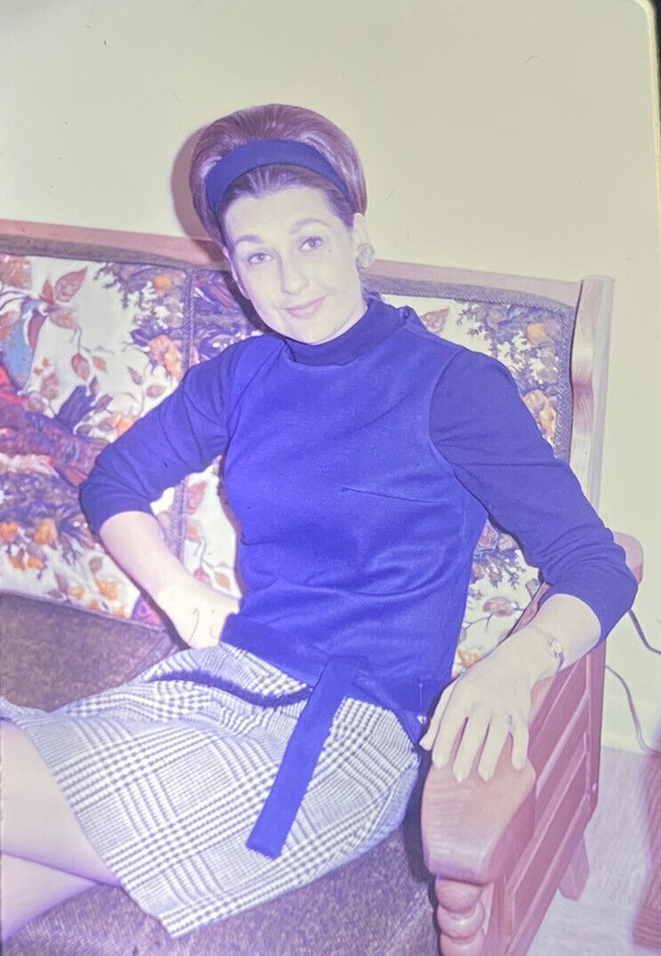Vintage Photo Slide 1969 Woman Posed Sitting
