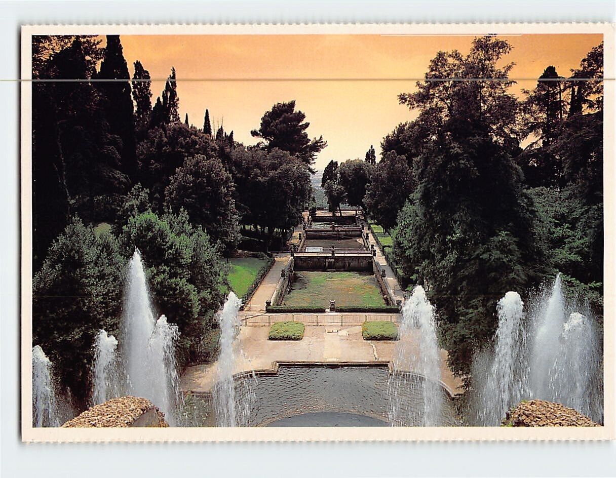 Postcard The fish ponds from Neptunes fountain Villa D Este Tivoli Italy