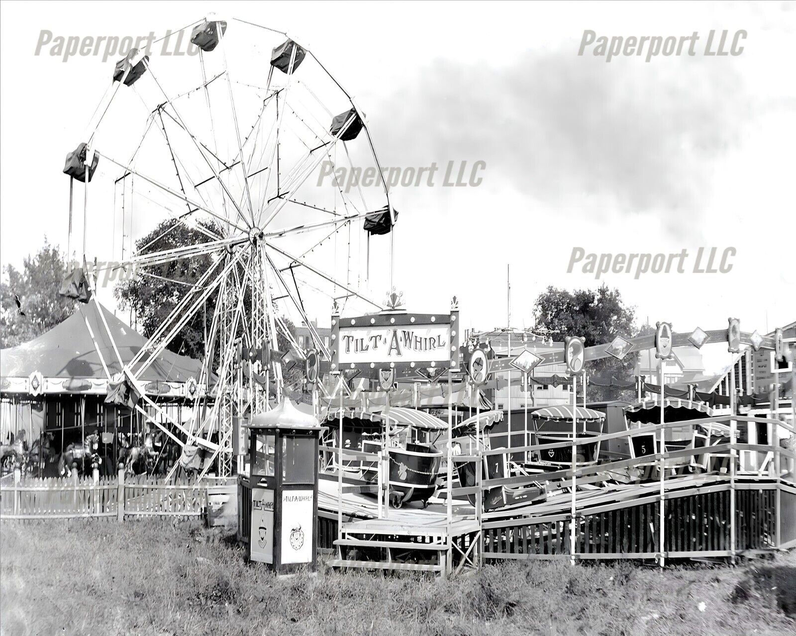 Old Tilt A Whirl Amusement Ride  8x10 Photo