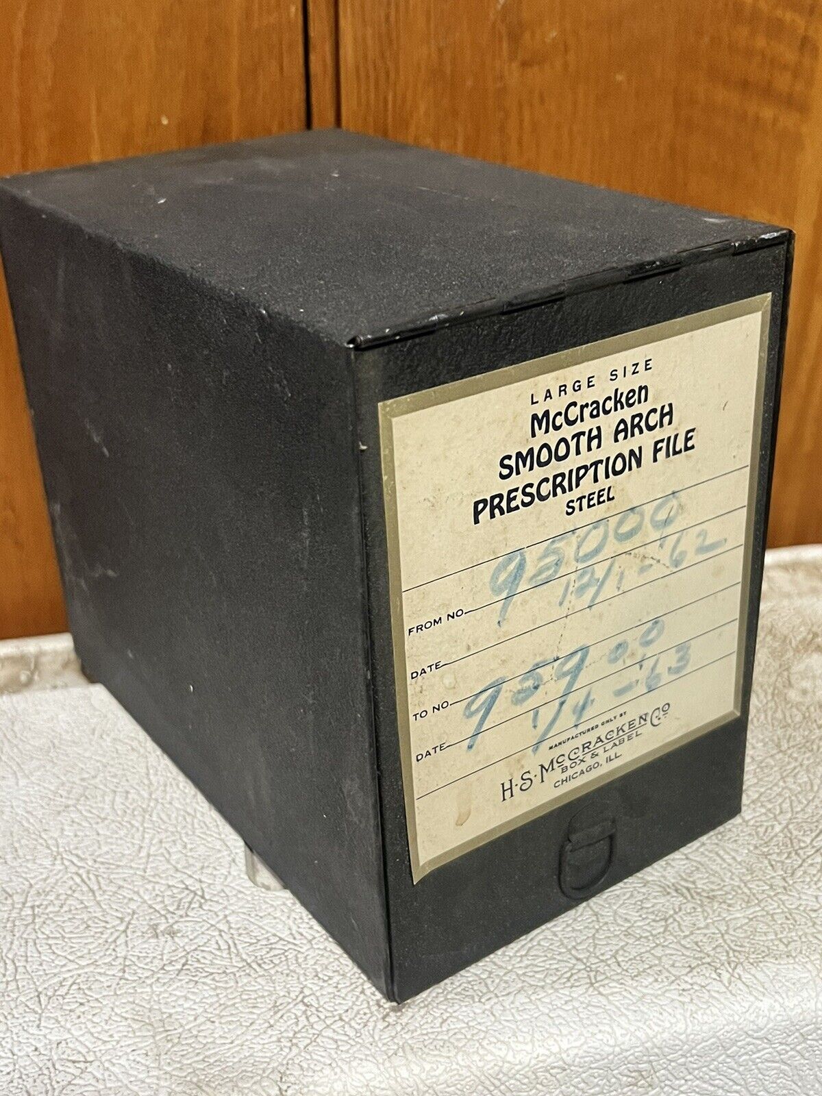 Vintage 60s Pharmacy Prescription File Box McCracken Lg Size Apothecary Decor