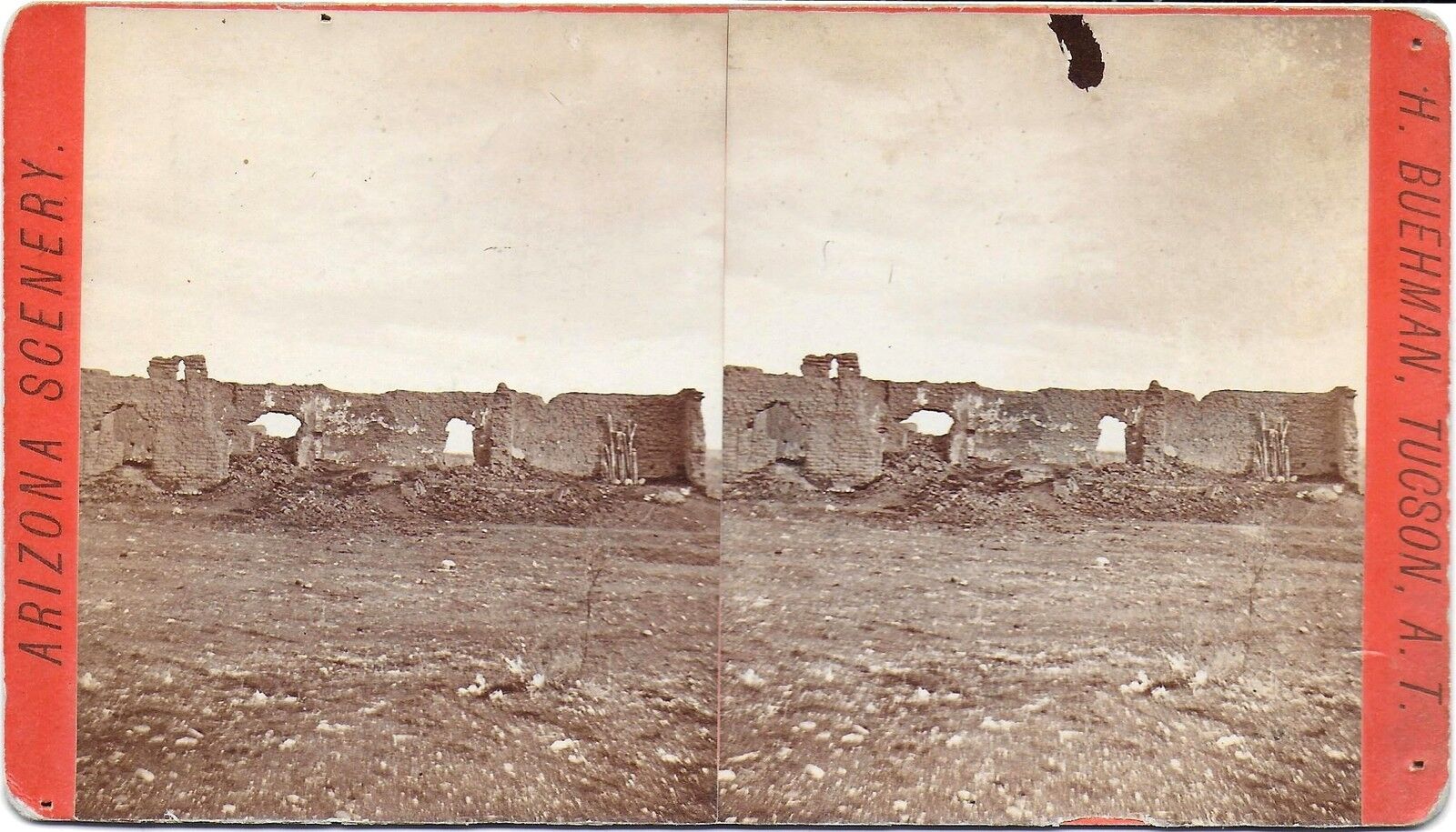 Henry Buehman Stereoview of Unknown Building Ruins in Arizona c1880-90s