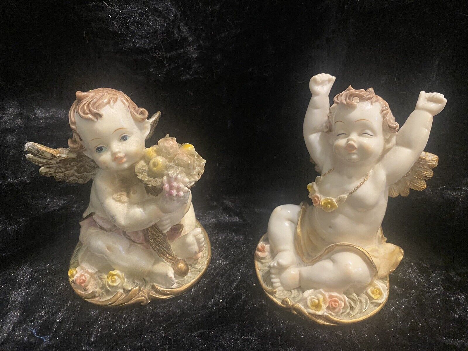 Set of two adorable vintage collectors angel figurines