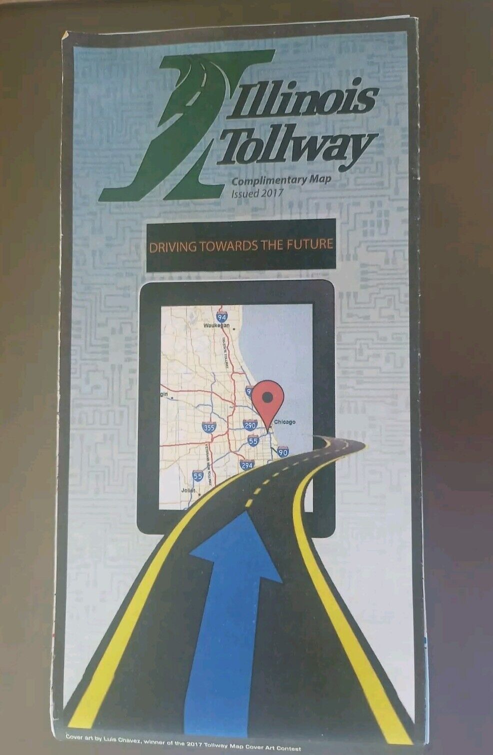 Illinois Tollway Souvenir Map Toll road Highway issued 2017 Edition
