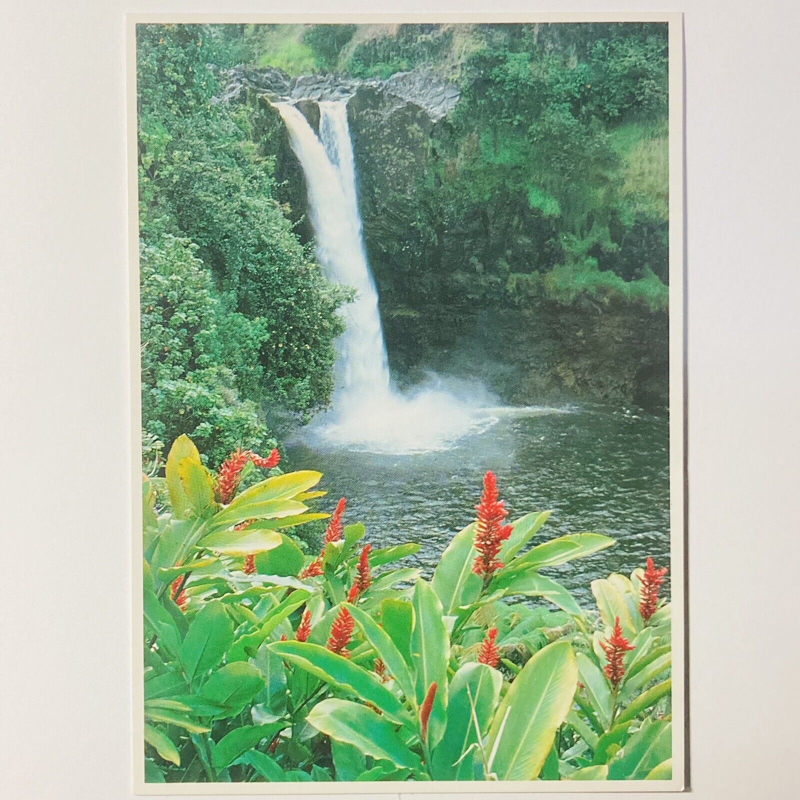 Vintage Postcard Hawaii Rainbow Falls Hilo Mythical Goddess Hina Waterfall P2
