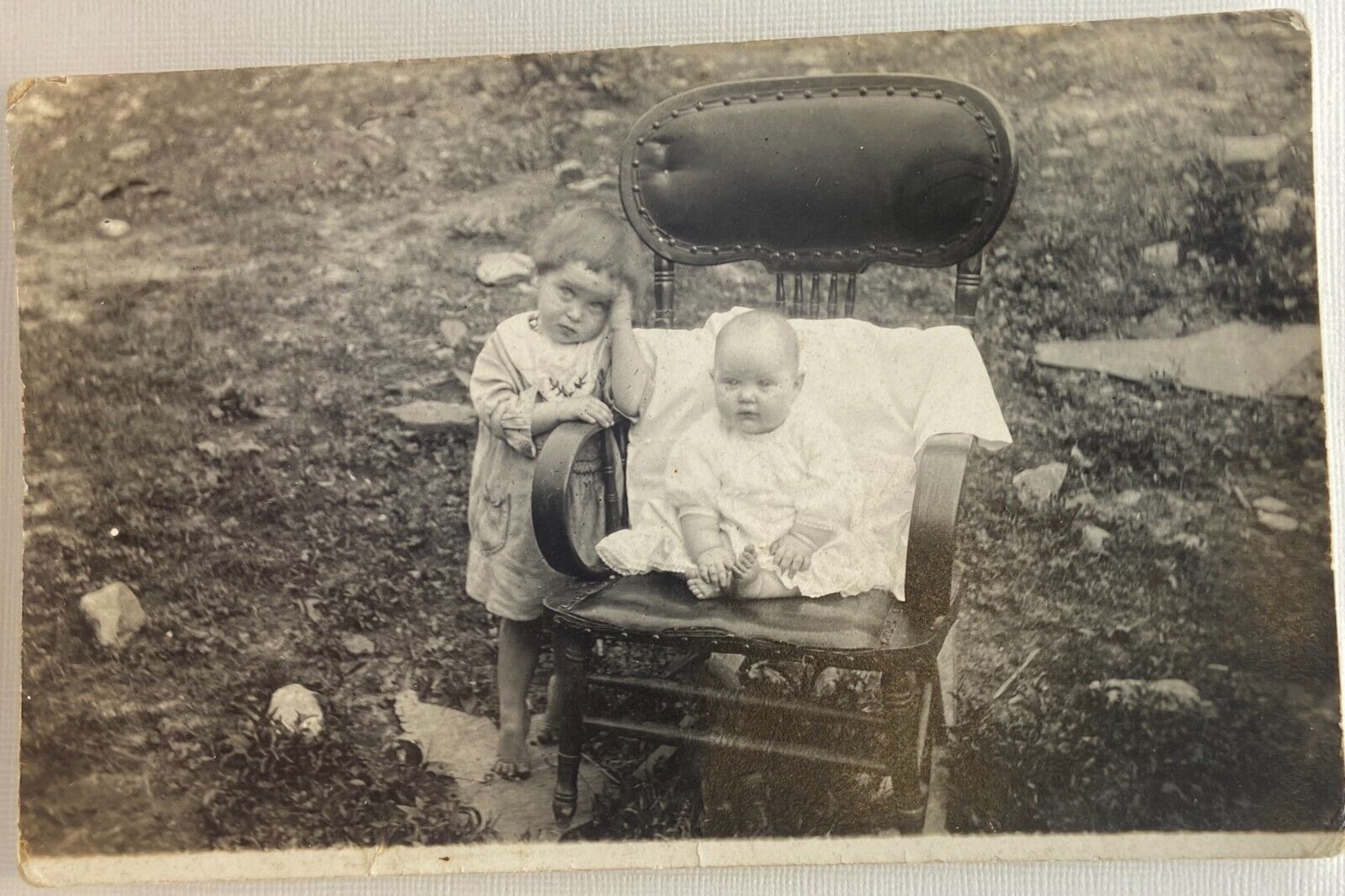 Antique Real Photo Postcard RPPC Children Baby