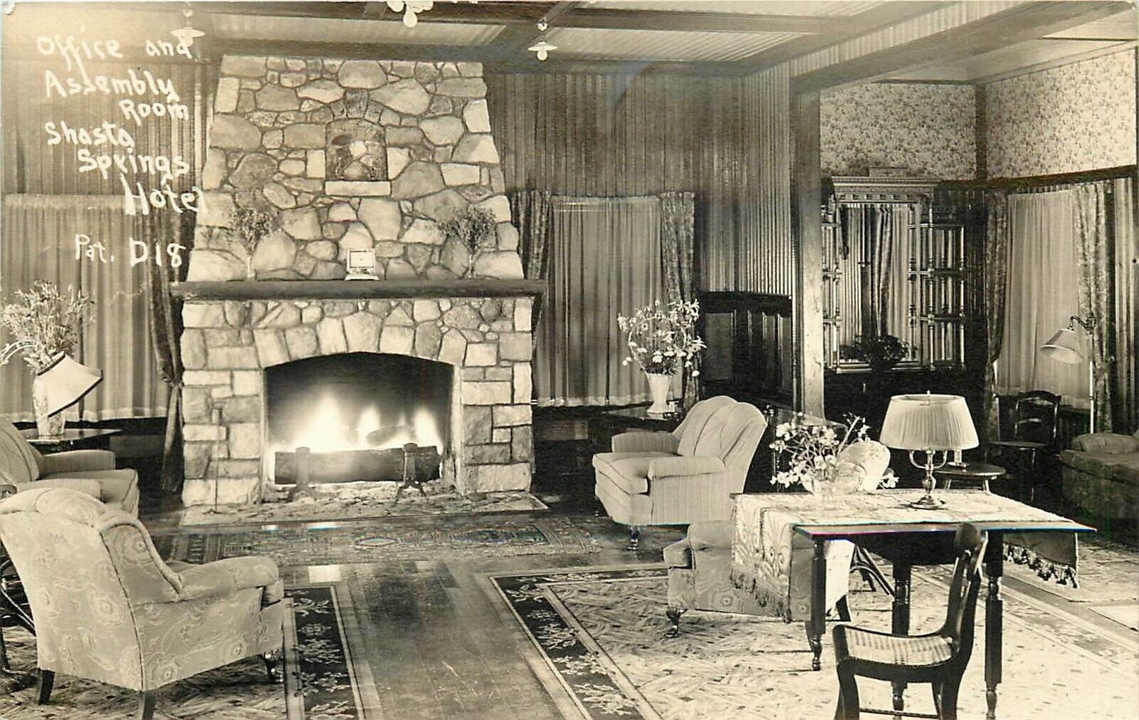 Postcard RPPC 1937 California Shasta Springs hotel Assembly Patterson 23-13888