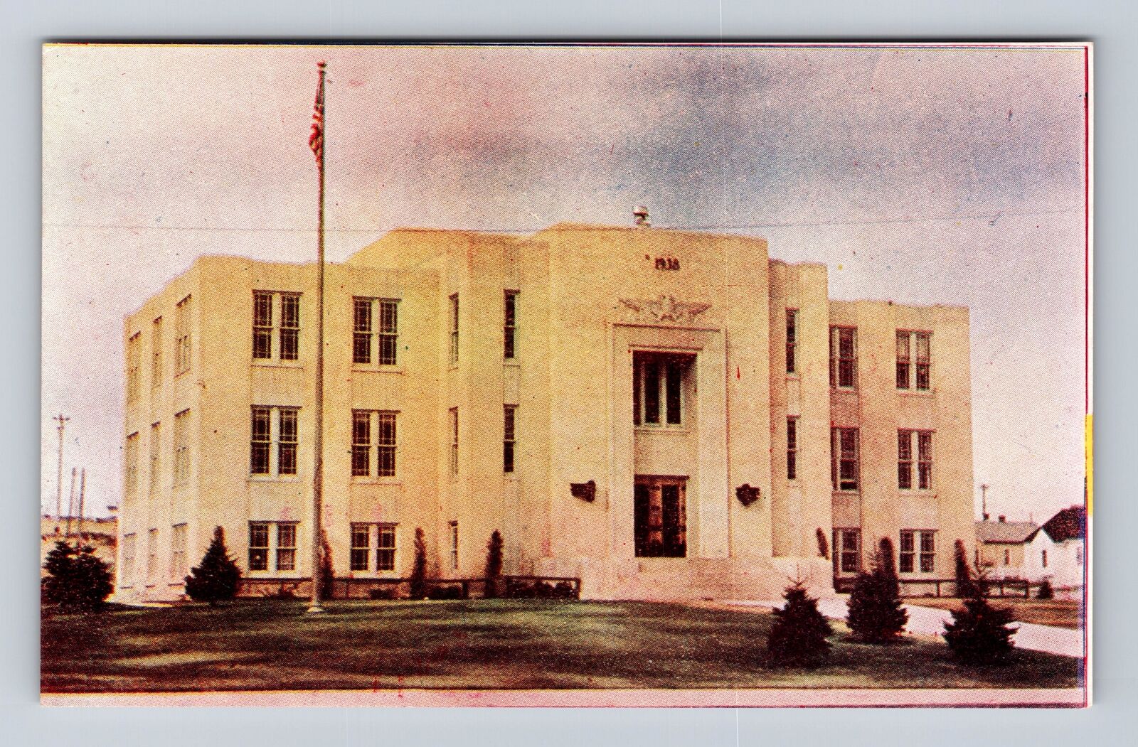 Cut Bank MT-Montana, Glacier County Court House, Antique, Vintage Postcard