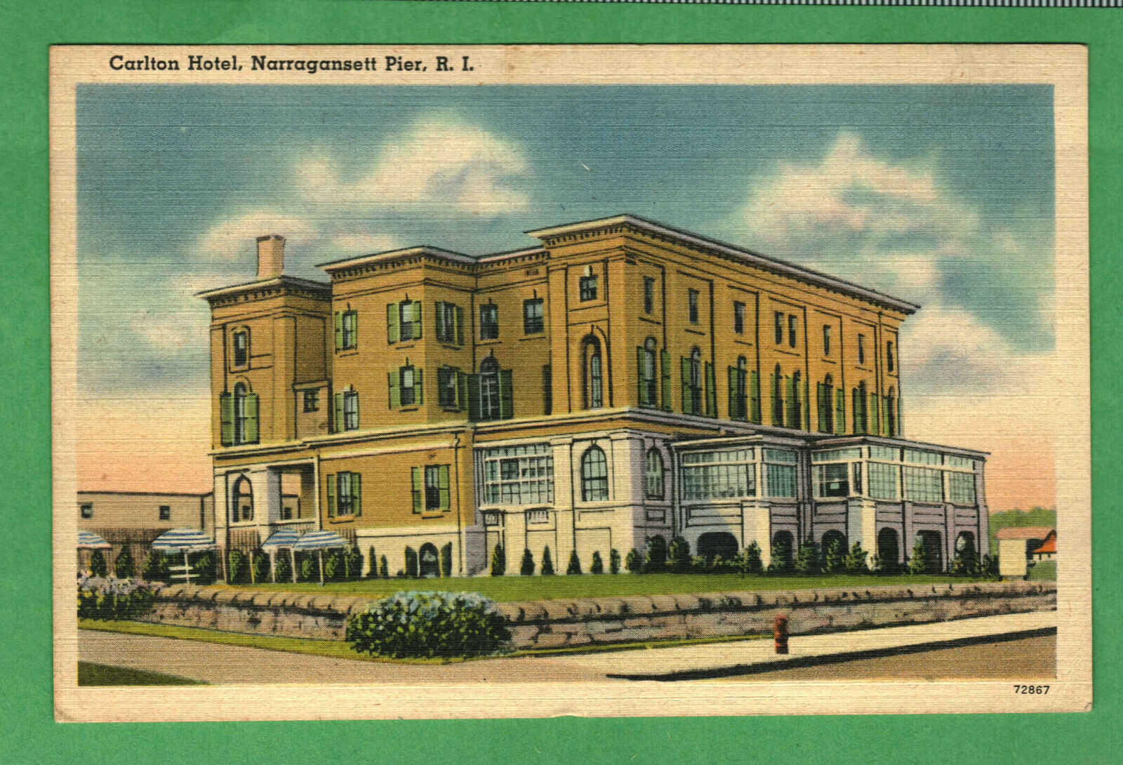 Postcard Carlton Hotel Narragansett Pier Rhode Island RI Posted 1947