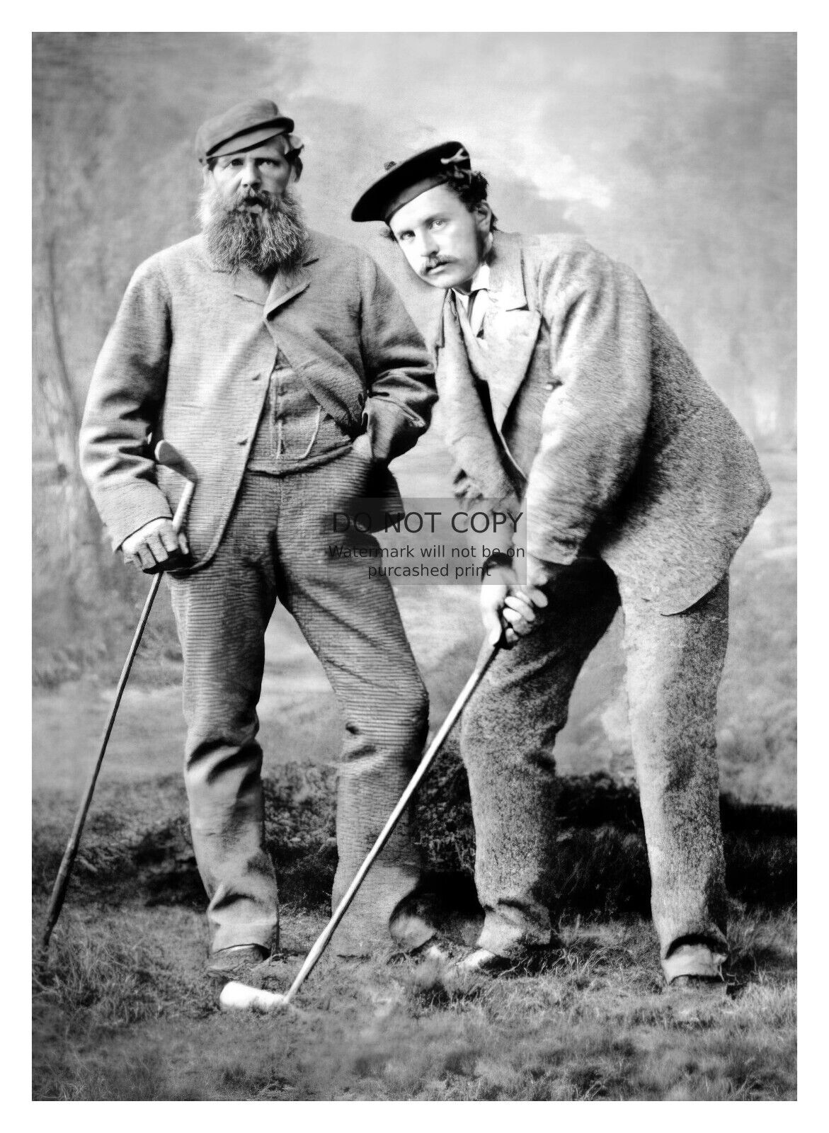 PIONEER GOLFER OLD AND YOUNG TOM MORRIS 5X7 PHOTO