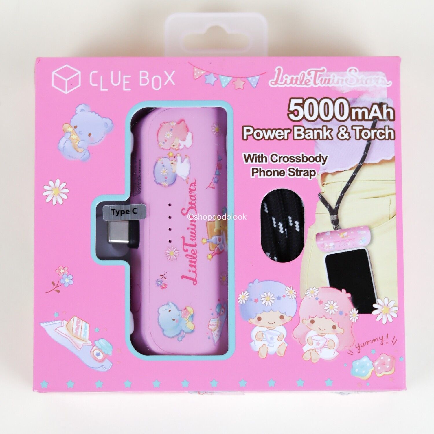 Sanrio Cluebox Little Twin Stars 5000mAh Power Type C Bank&Torch 3.5\