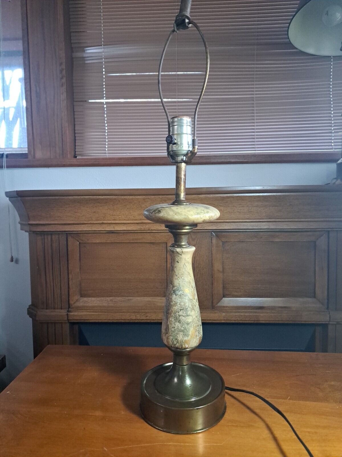 Vintage Marble Table Lamp MCM 