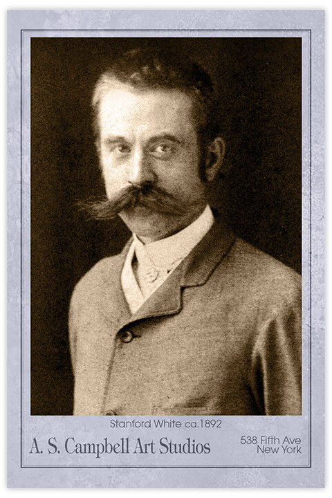 STANFORD WHITE Legendary Gilded Age Architect 1892 Photograph Cabinet Card CDV