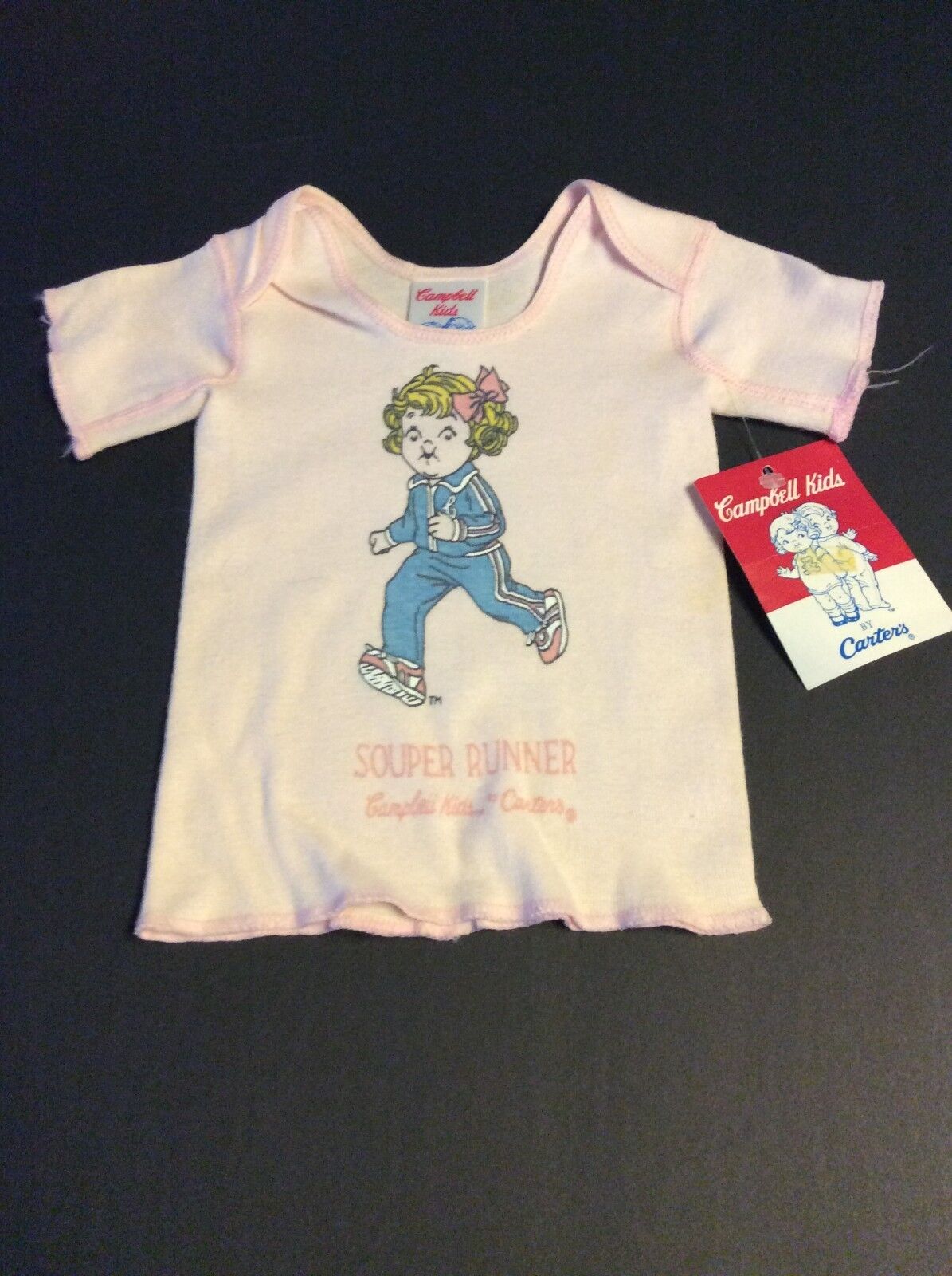Carter\'s CAMPBELL KIDS Pink SOUPER RUNNER Baby Shirt Size 6 Mths CAMPBELL\'S SOUP