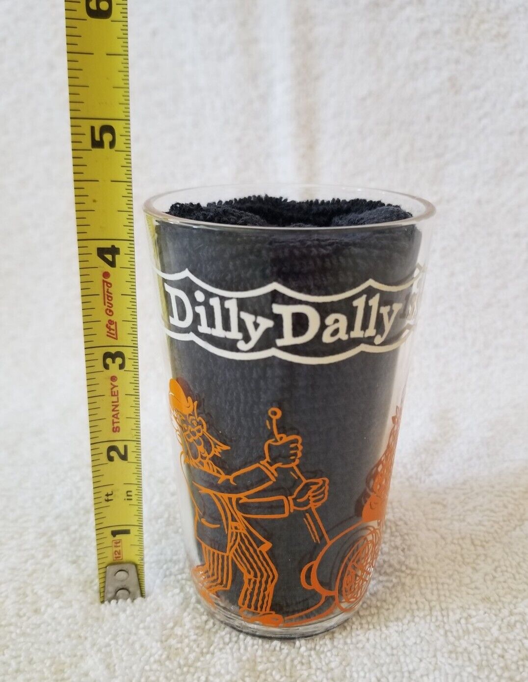 1953 Howdy Doody Dilly Dally Is Circus Big Shot Jelly Glass Clown Imprint Orange