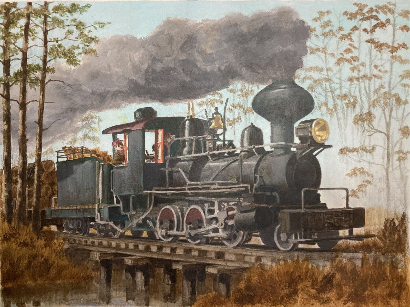 Charles R. Eyer Original Painting Union Camp Steam Engine No. 3