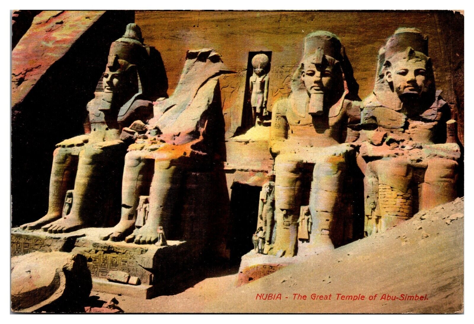 ANTQ The Great Temple of Abu-Simbel, Exterior, Nubia, Egypt Postcard