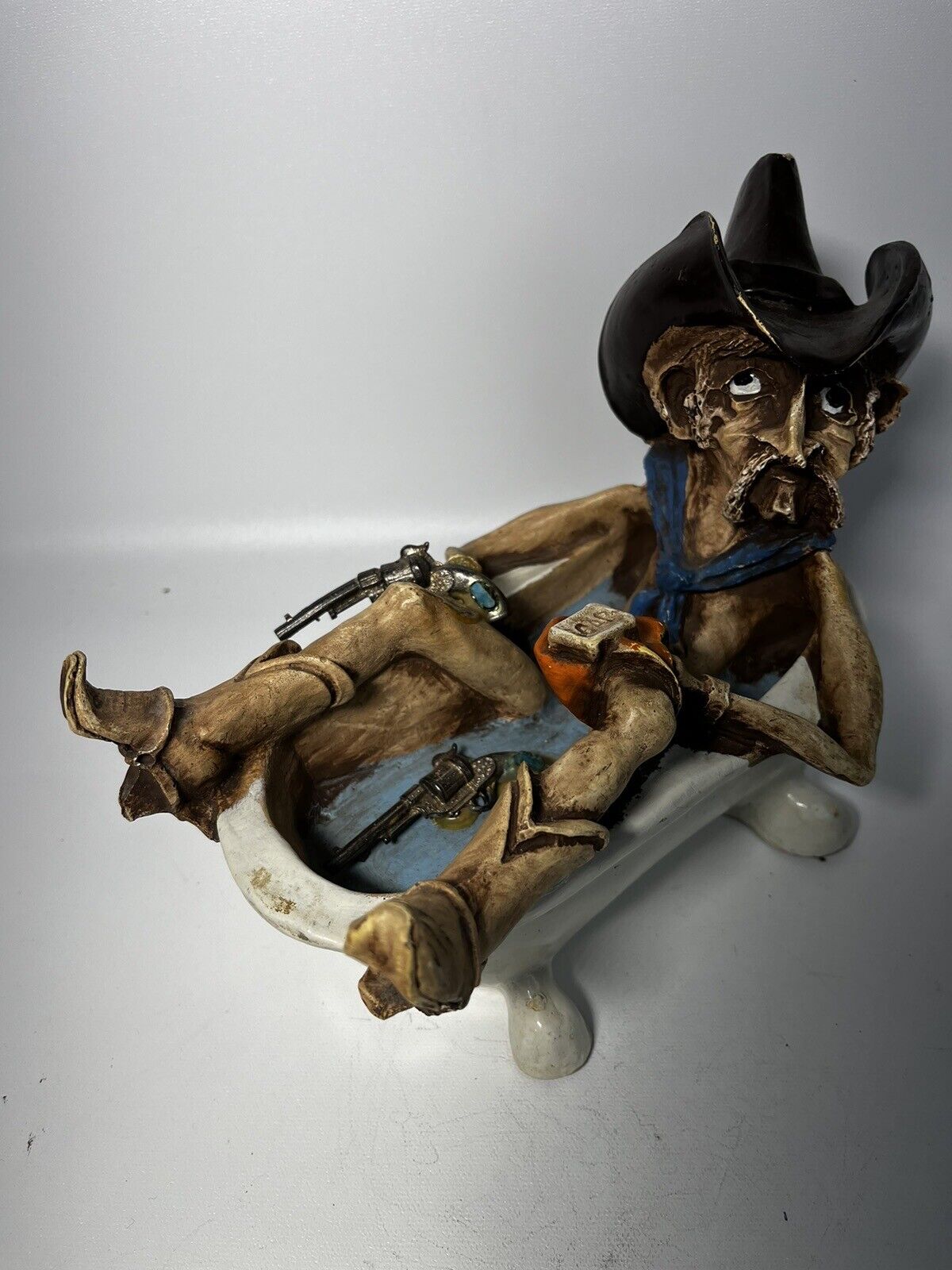 1985 Shade Tree Creations Inc. Customized Cowboy In Tub With Six Shooters