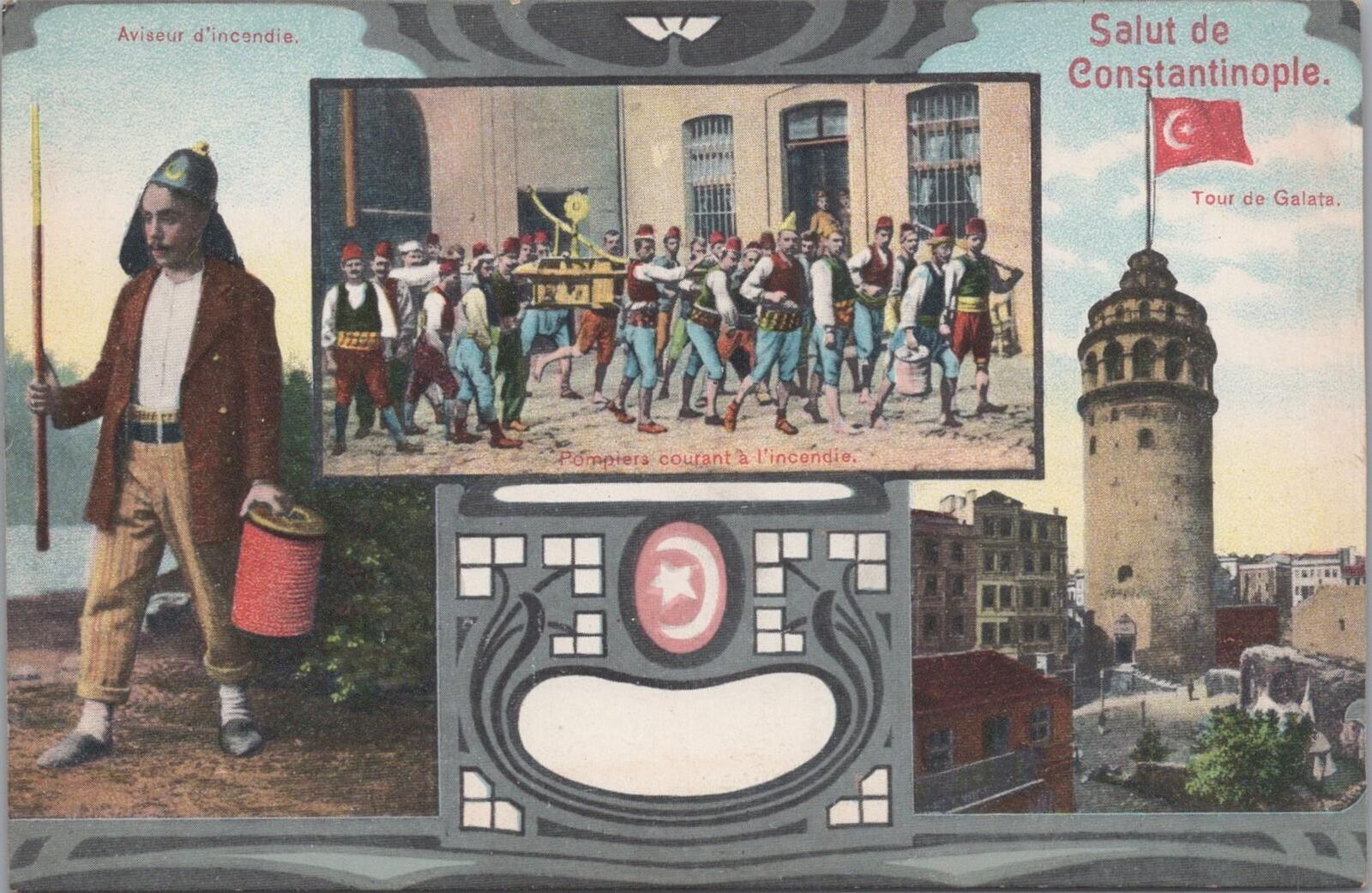 Postcard Salut de Constantinople Turkey 