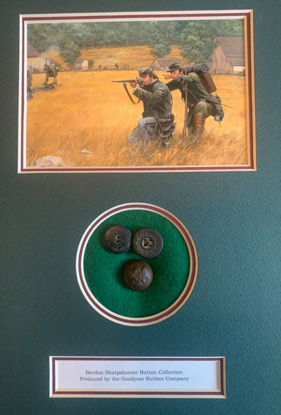 3 Berdan Sharpshooter Civil War Goodyear Buttons Eagle Coat ex-Museum Very Rare