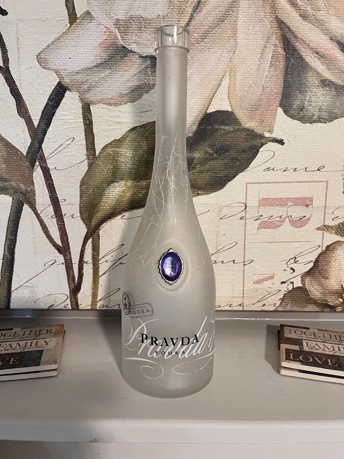1 PRAVDA Vodka 1743 Empty Bottle for Collectible 13” Tall No Lid Preowned
