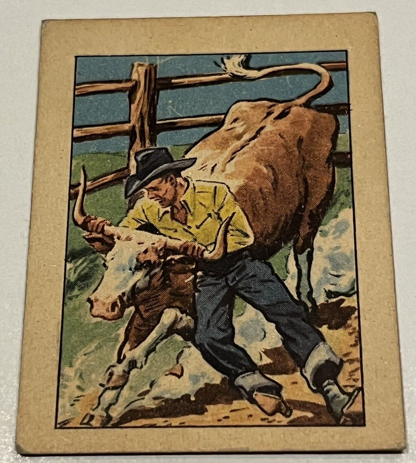 1951 Post Cereal Hopalong Cassidy Bull Dogging A Steer #8