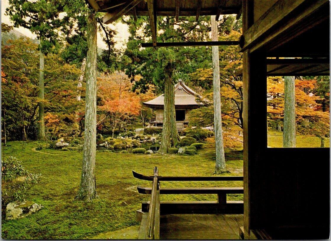 Vintage Ruriko Tei Garden Sanzen-In Temple Kyoto Japan Postcard