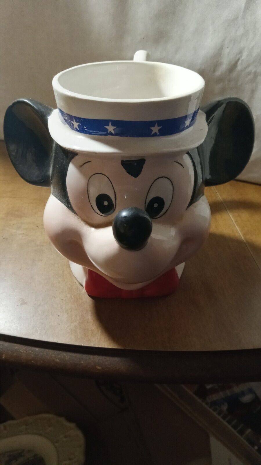 Vintage Mickey Mouse Head Patriotic Uncle Sam Coffee Cup Mug