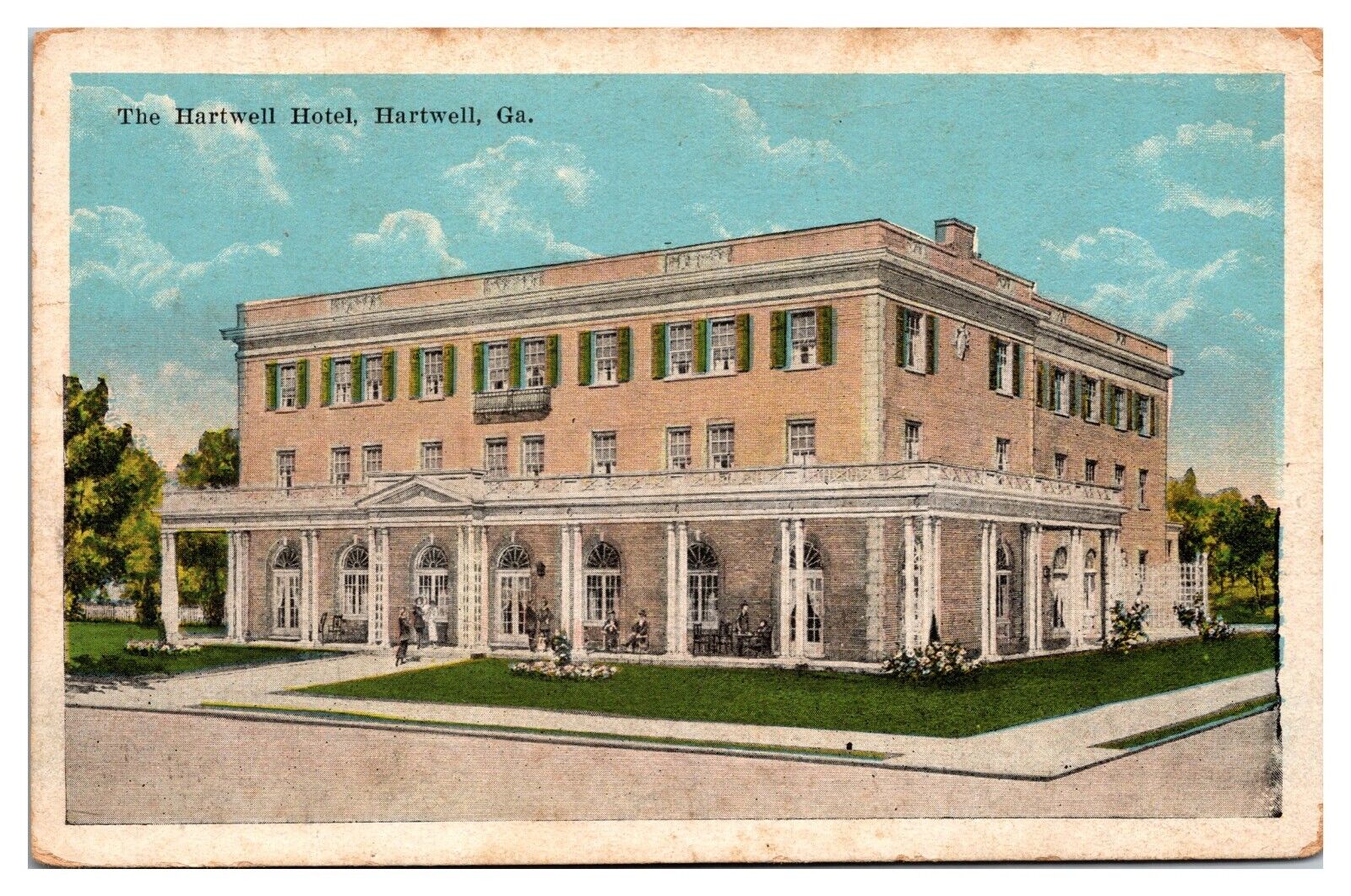 Antique The Hartwell Hotel, Hartwell, GA Postcard