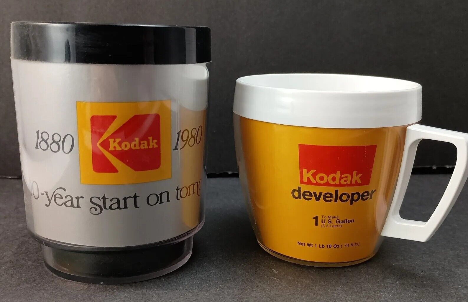 VTG Kodak Film Thermo Serv Insulated Mug Cups Rochester NY Flower Flour City  