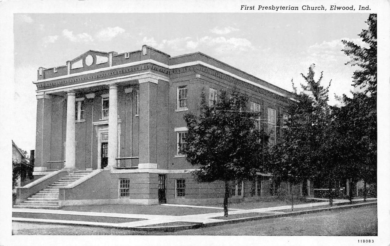 ELWOOD Indiana IN  FIRST PRESBYTERIAN CHURCH  Madison-Tipton Co ca1920s Postcard