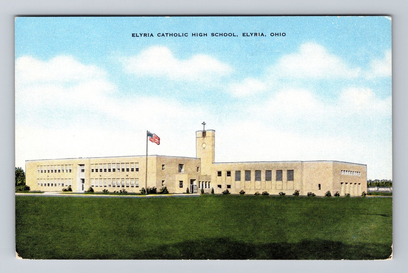 Elyria OH-Ohio, Elyria Catholic High School, Antique Souvenir Vintage Postcard