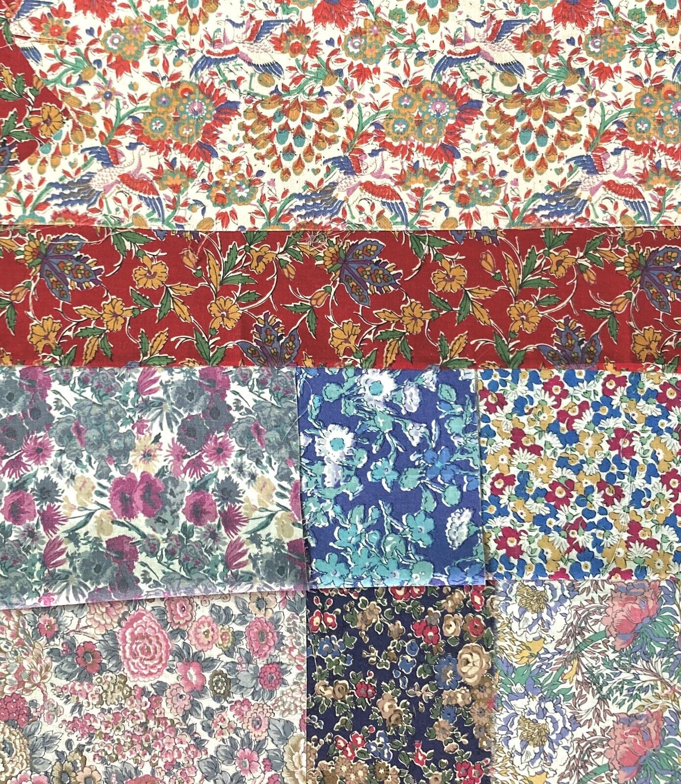 #8 Vintage Liberty of London fabric Remnants. Beautiful Floral Designs 750+ Sq”