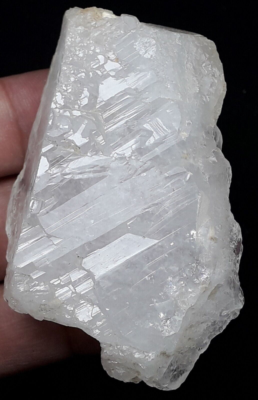 Unique White Snow Quartz Crystal with interesting termination