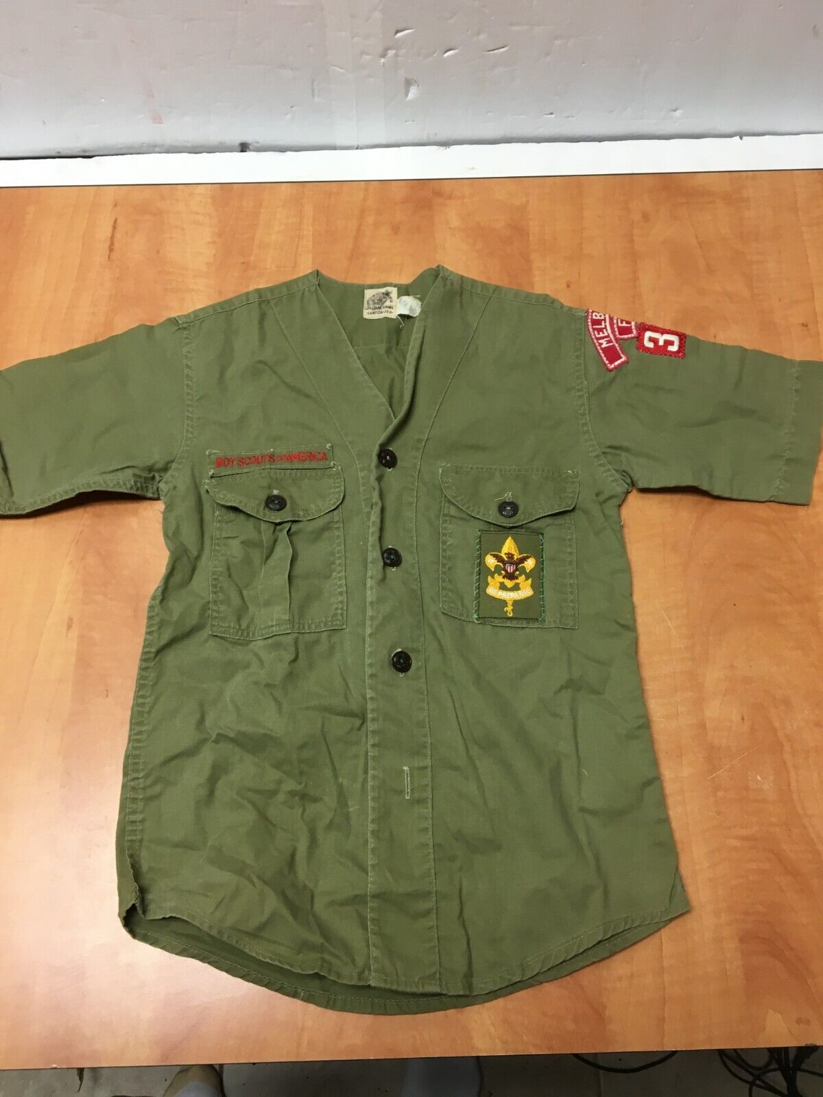 Vintage Boy Scout BSA Short Sleeve Shirt SANFORIZED see measurements