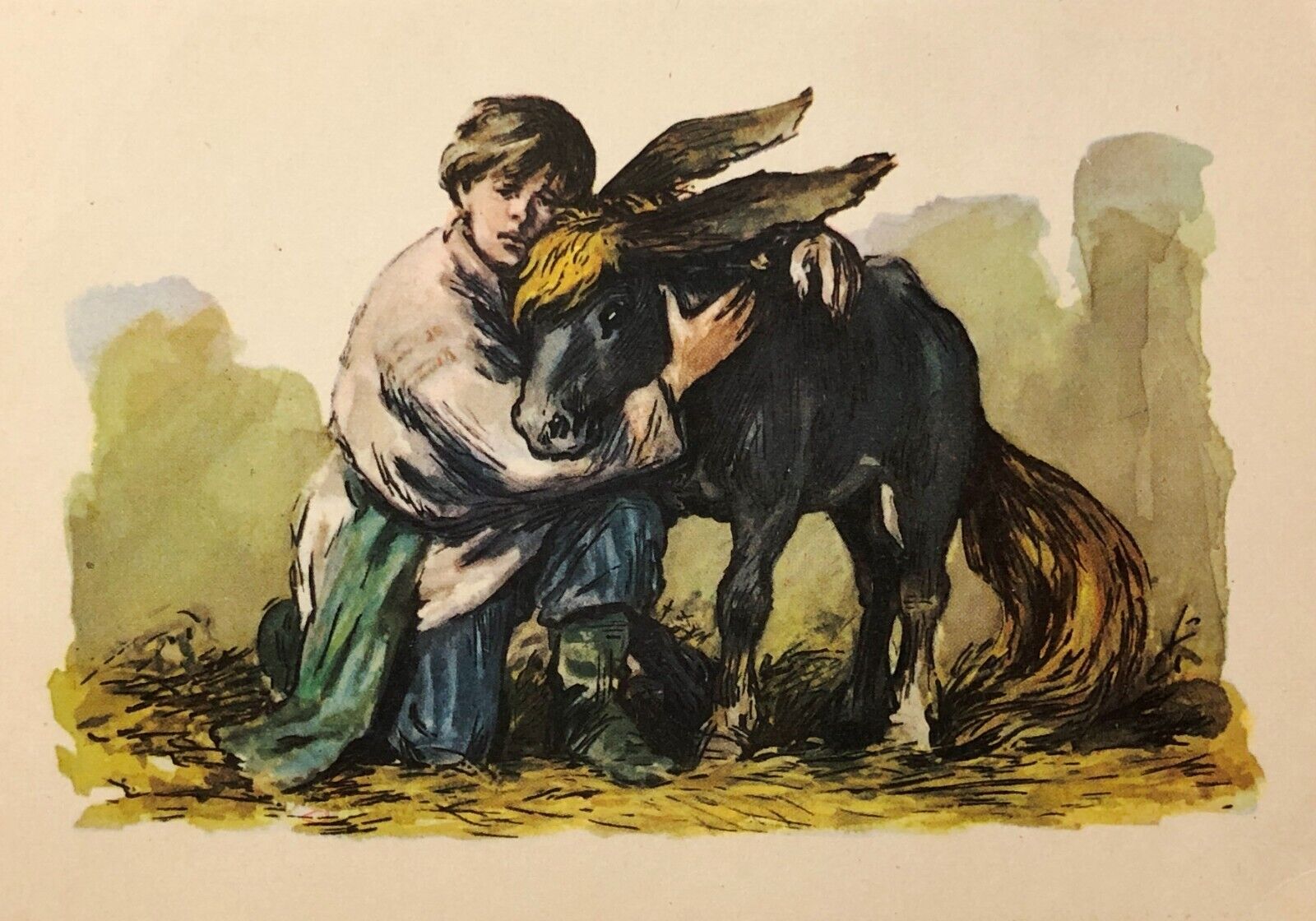 1957 Fairy Tale Ivan and Little Humpbacked Horse Vintage Postcard