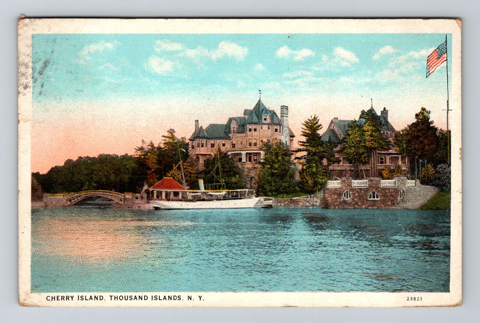 Thousand Islands NY-New York, Cherry Island Vintage Souvenir Postcard
