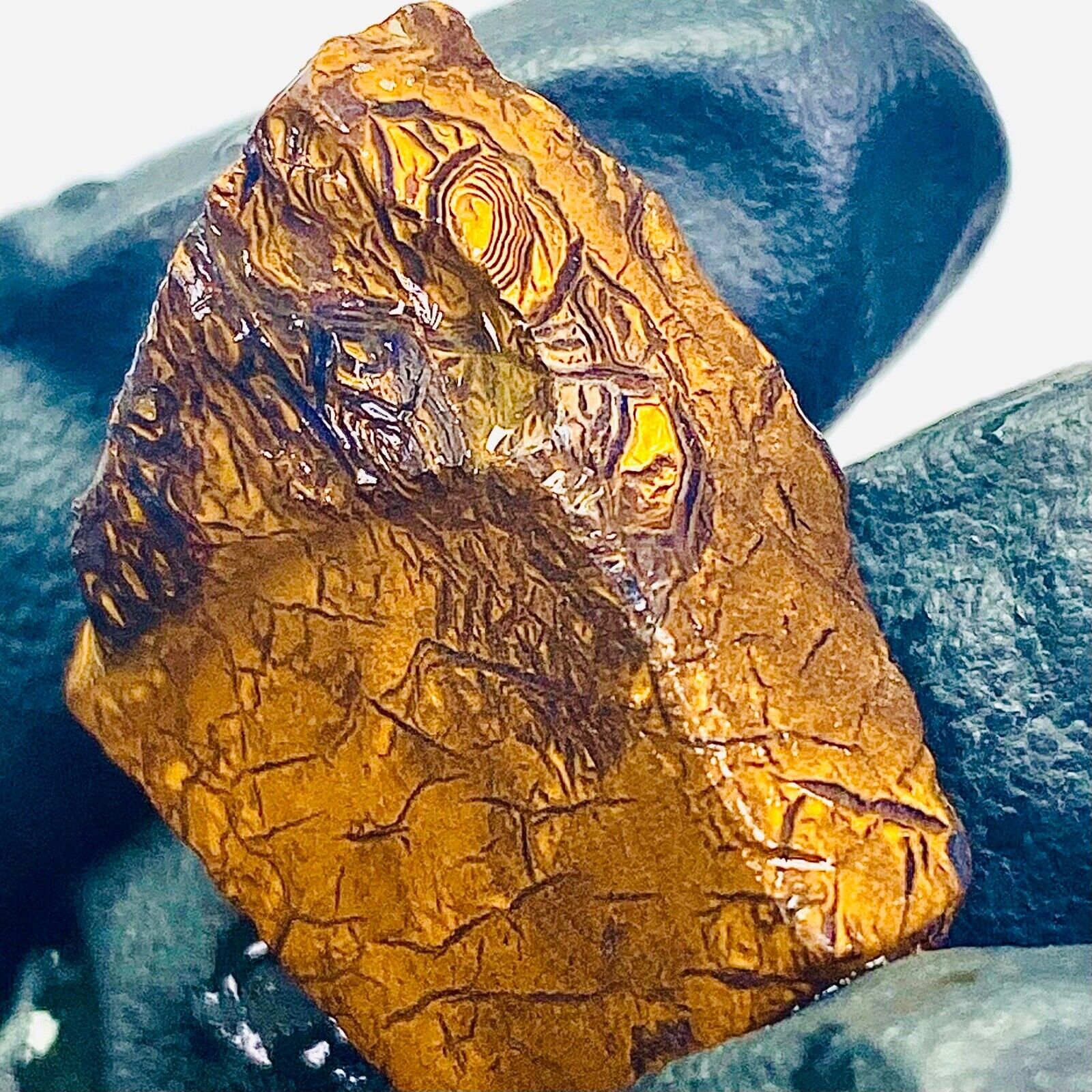 Australian Boulder Opal Raw Rough Stone Crystal Natural Slab Gem Matrix 35 Carat