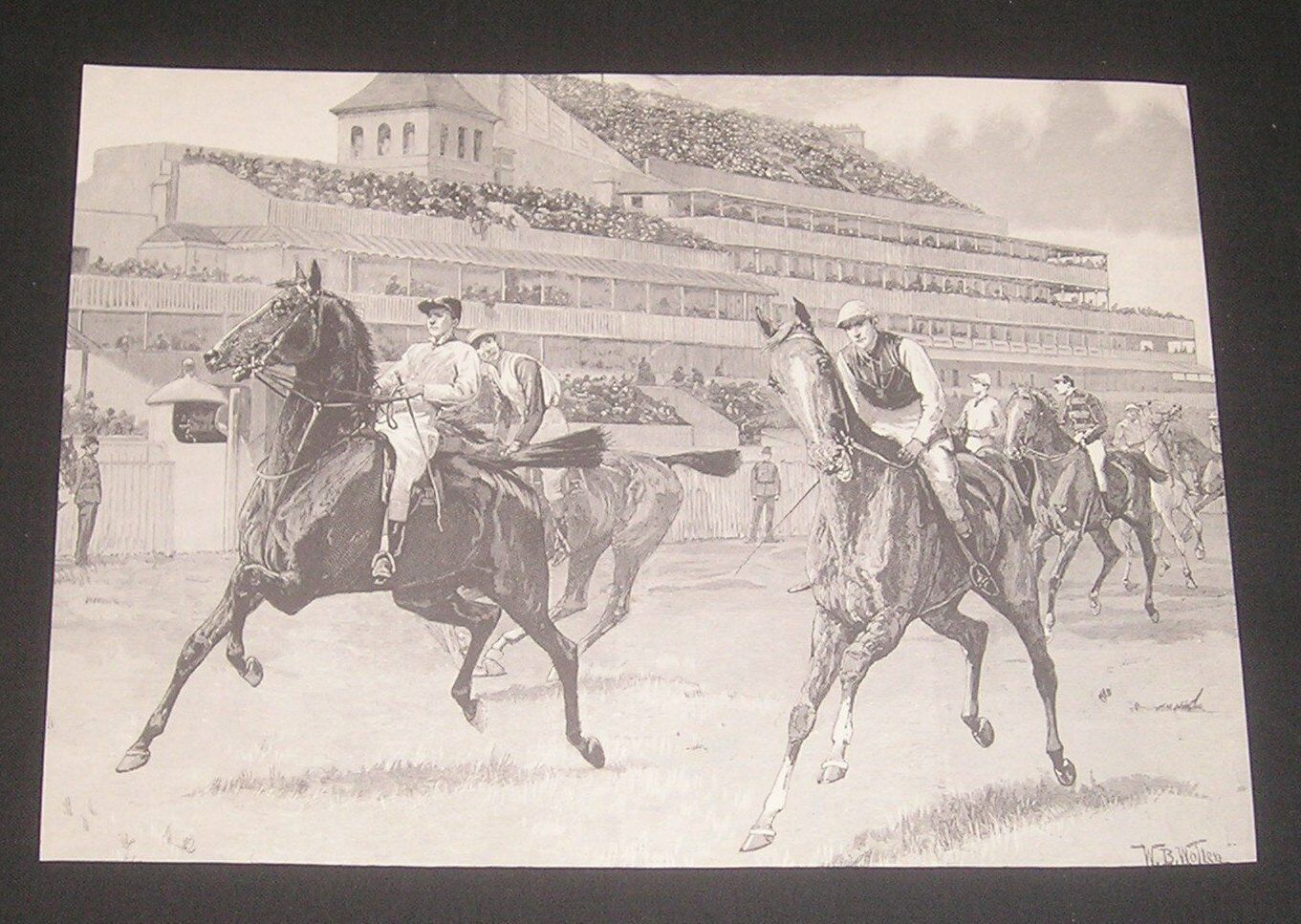 1980 Horse Racing - Vintage Art Illustration - William B Wollen Art