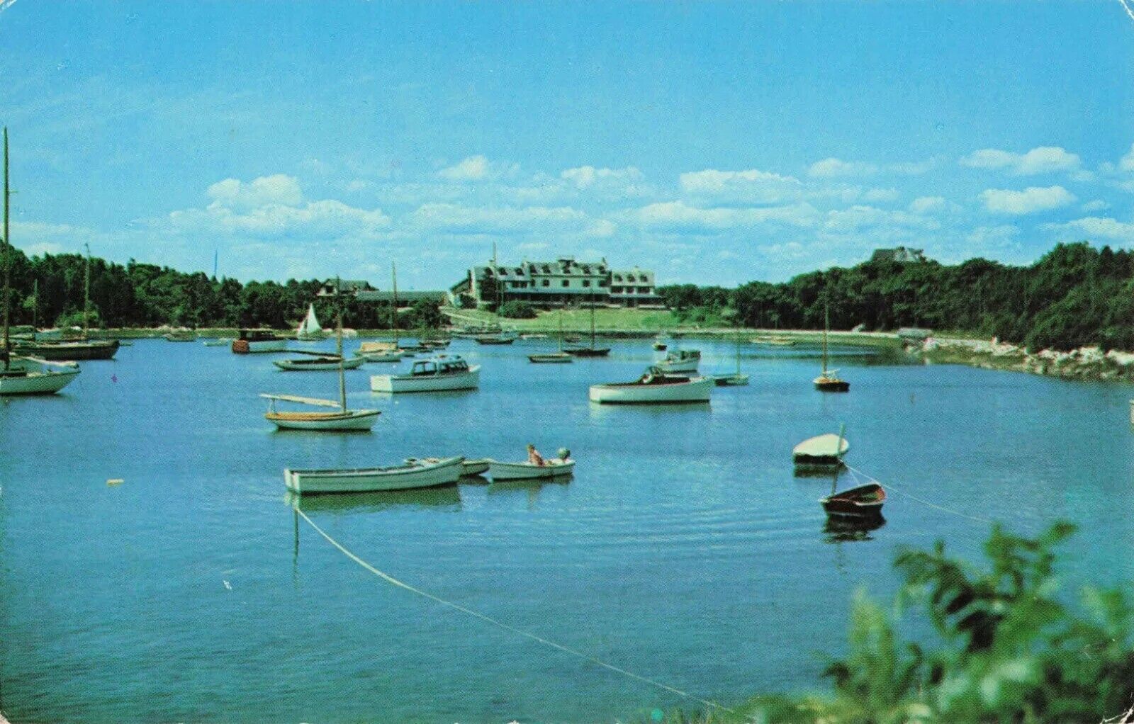 Boats on Quisset Harbor - Falmouth - Cape Cod Massachusetts MA - Postcard
