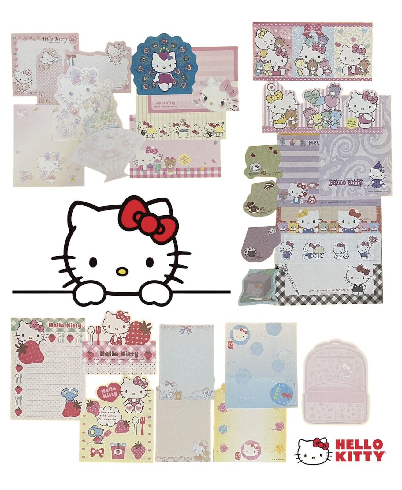Sanrio Hello Kitty Stationery Lot Memo Notepad Note Paper 30 Pages Retro Vintage