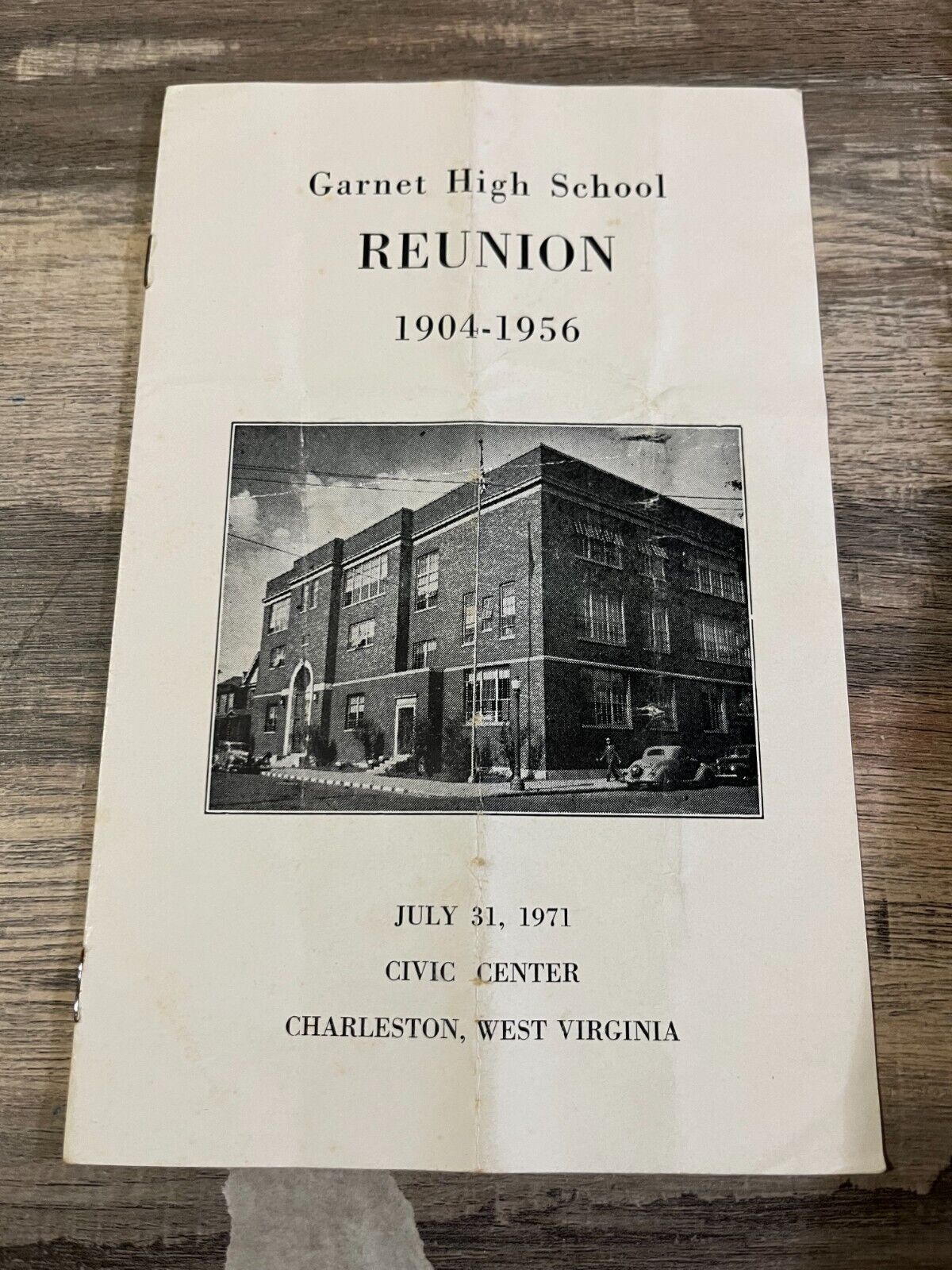 J - RARE Vintage 1904 - 1956 GARNET HIGH SCHOOL Charleston WV 1971 Reunion Item