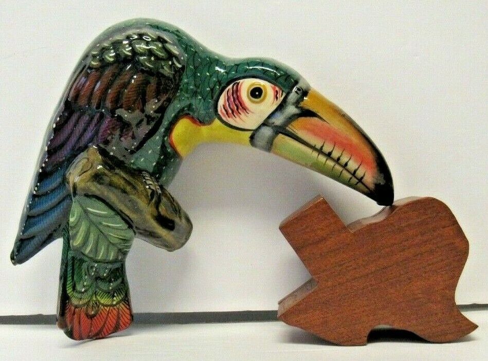Talavera Mexican Pottery Green Toucan Parrot Wall Art