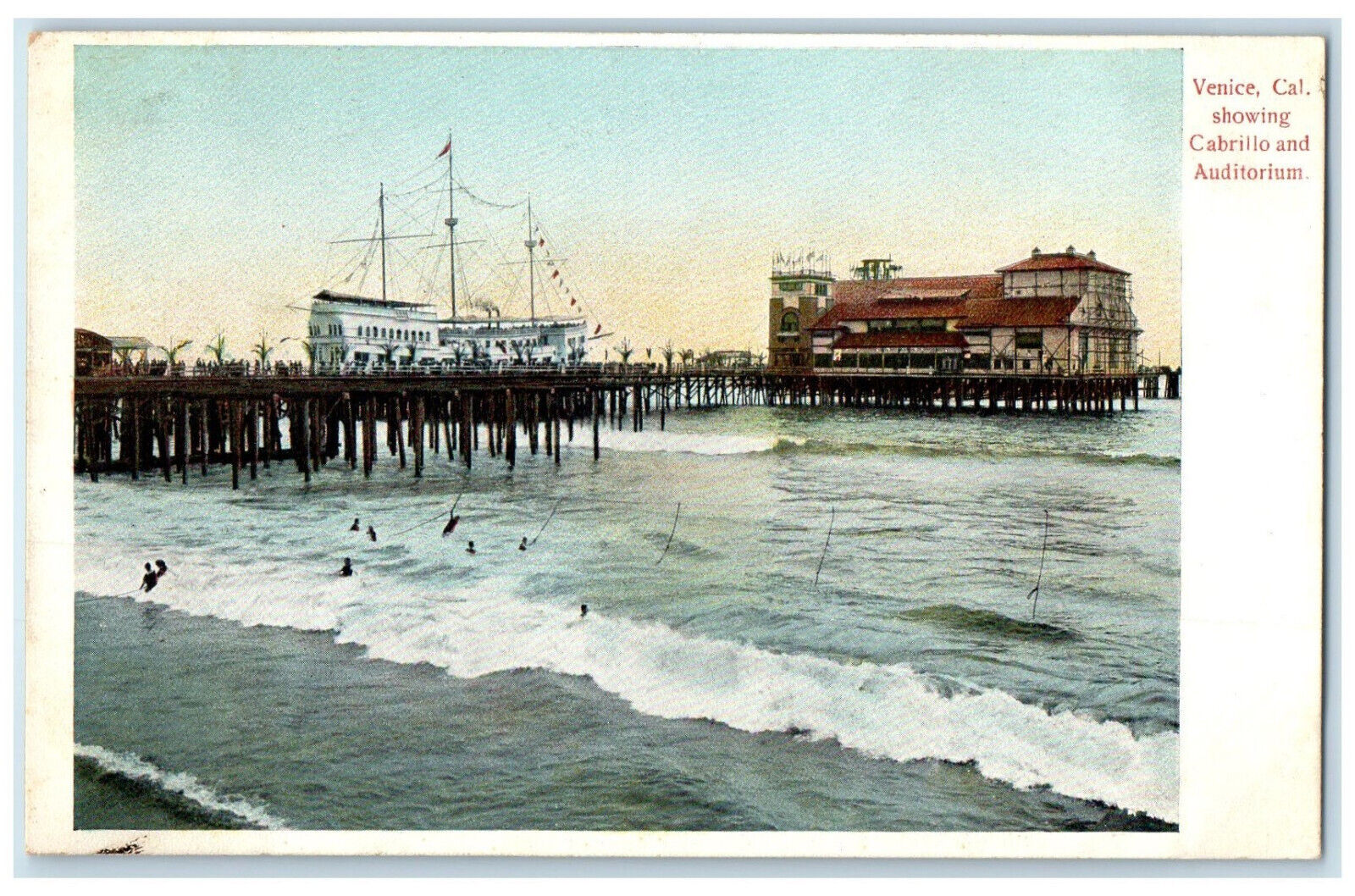 c1905 Cabrillo and Auditorium Venice California CA Antique Unposted Postcard