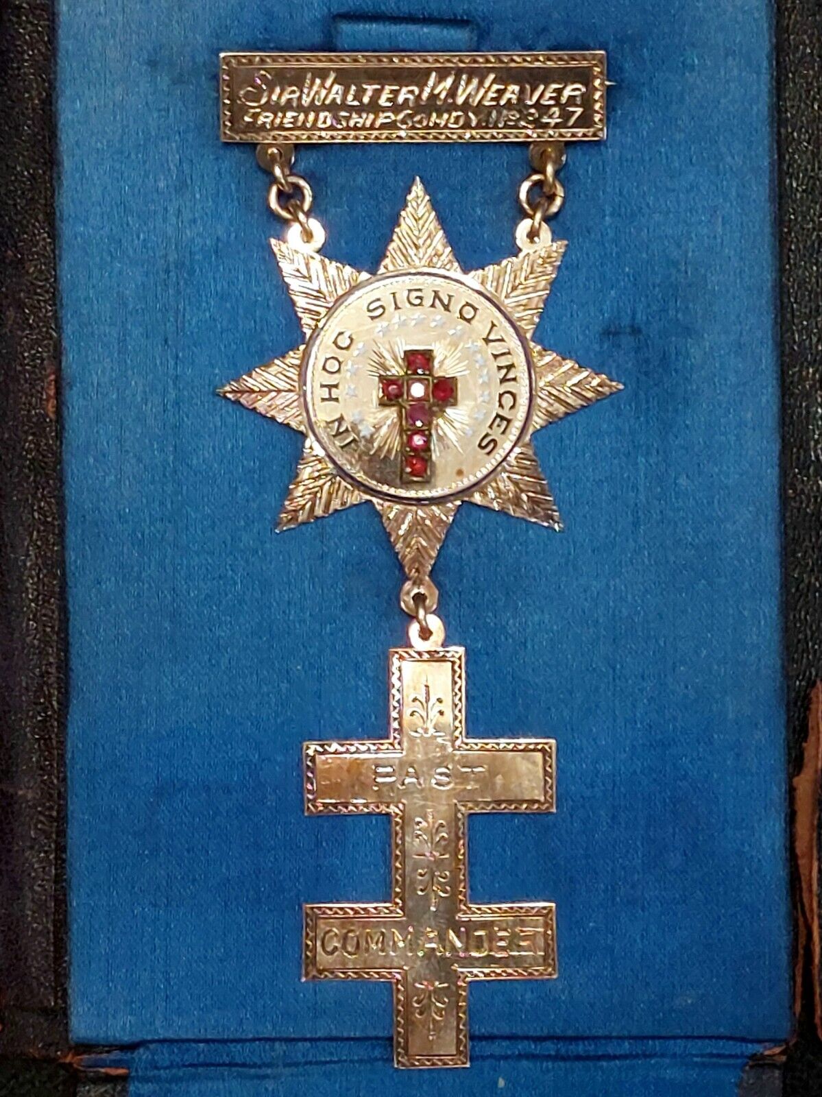 Antique 1900's Medal - Order of Knights Templar of Malta - Past Commander