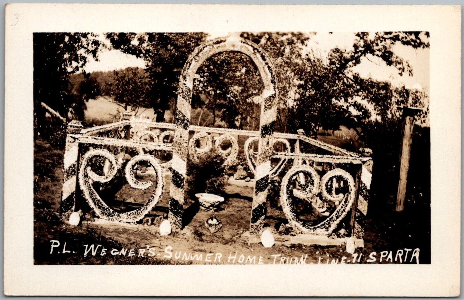 Postcard P L Wegner\'s Summer Home- Sparta, Wisconsin; Garden of Prayer RPPC Gr