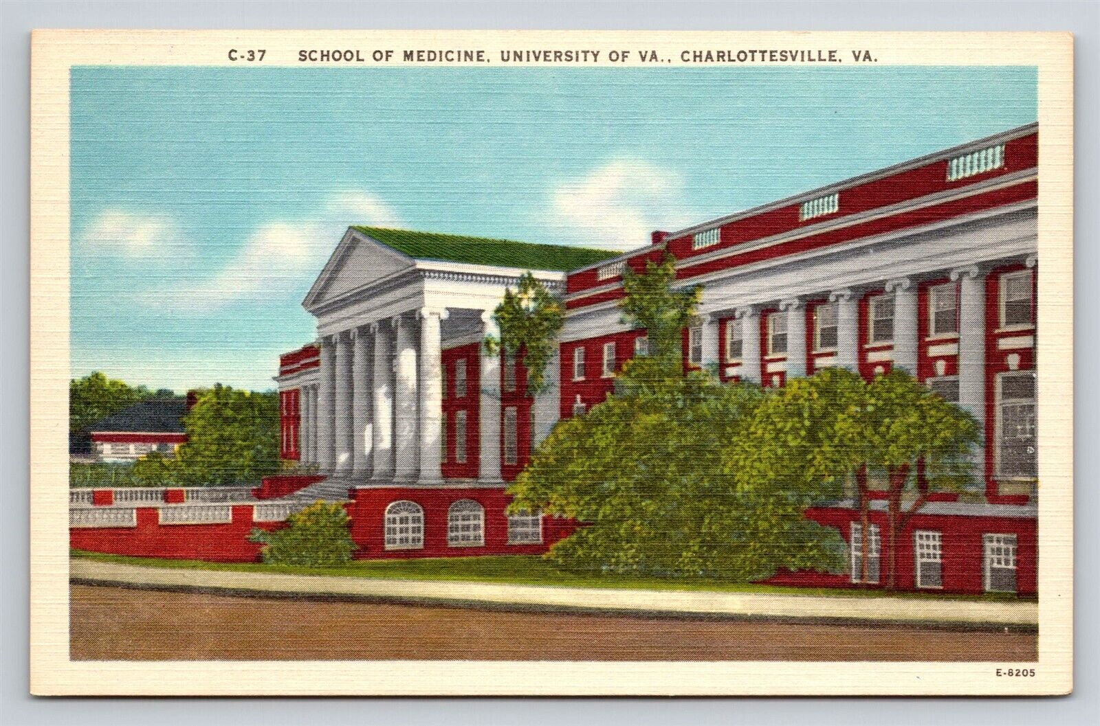 University of Virginia School of Medicine Charlottesville VA Vintage Postcard