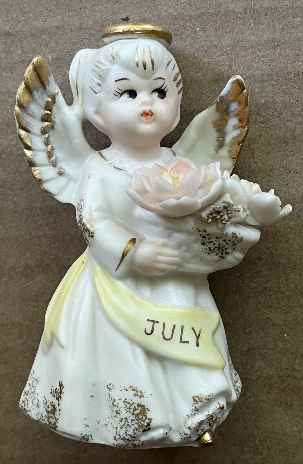VTG Enesco July Angel Birthday Figurine Japan