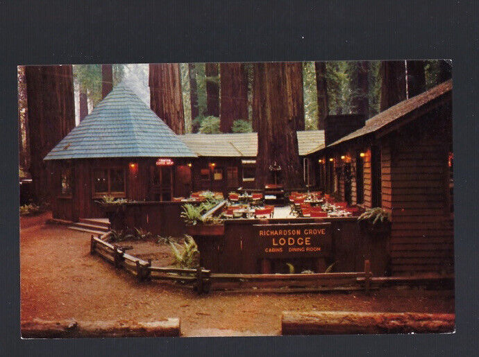 c.1960s Richardson Grove Lodge State Park Redwood Highway California CA Postcard